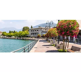 Promenade street in Iseo city, Iseo lake, Italy