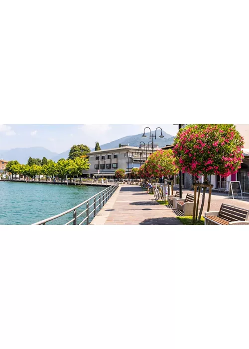 Promenade street in Iseo city, Iseo lake, Italy