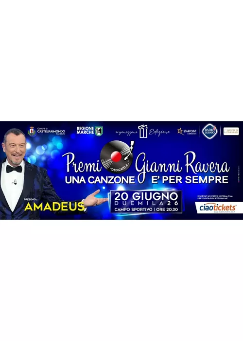 Premio Ravera 2026 a Castelraimondo: musica e grandi ospiti nelle Marche