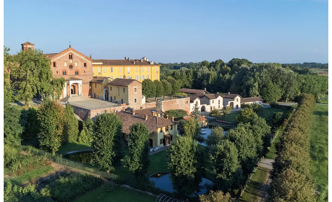 Vista dell’abbazia di Morimondo, in provincia di Milano