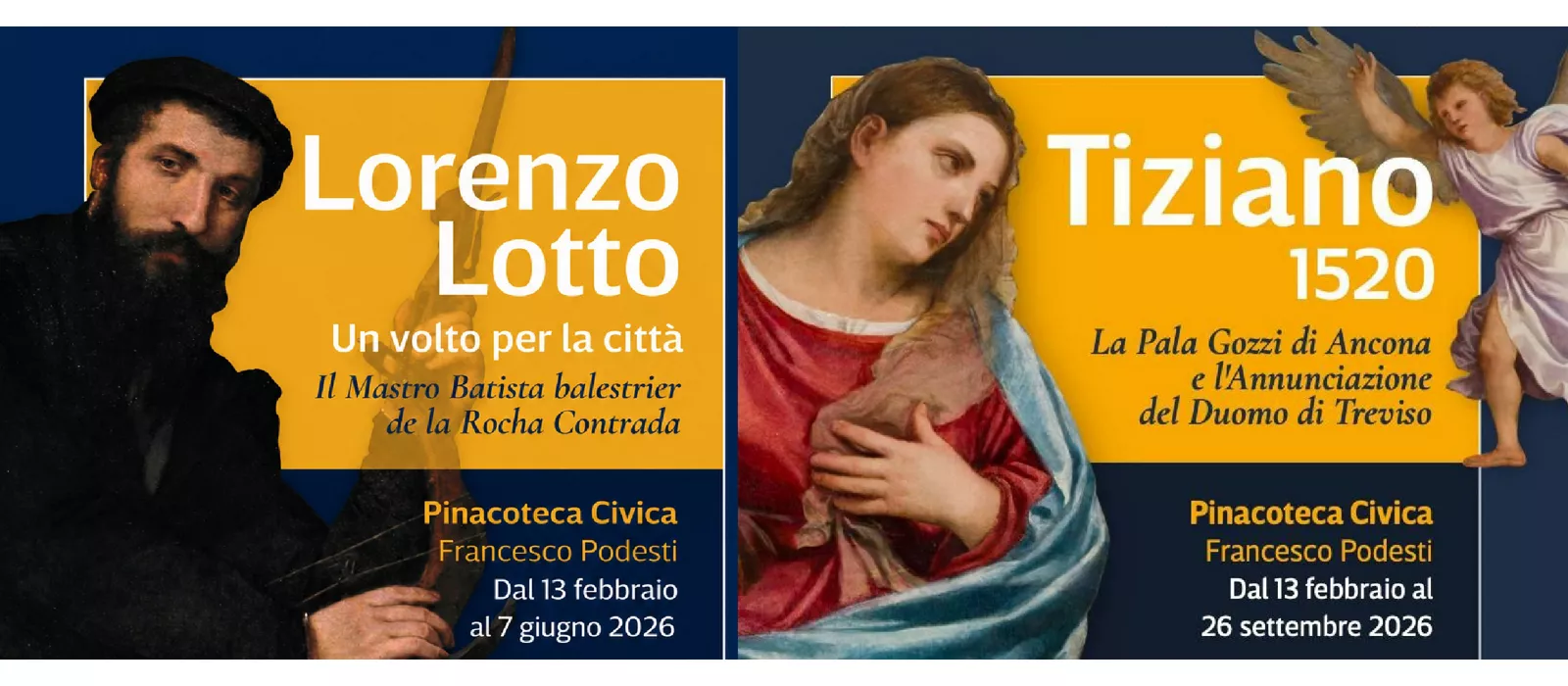Tiziano Vecellio e Lorenzo Lotto in mostra alla Pinacoteca di Ancona 