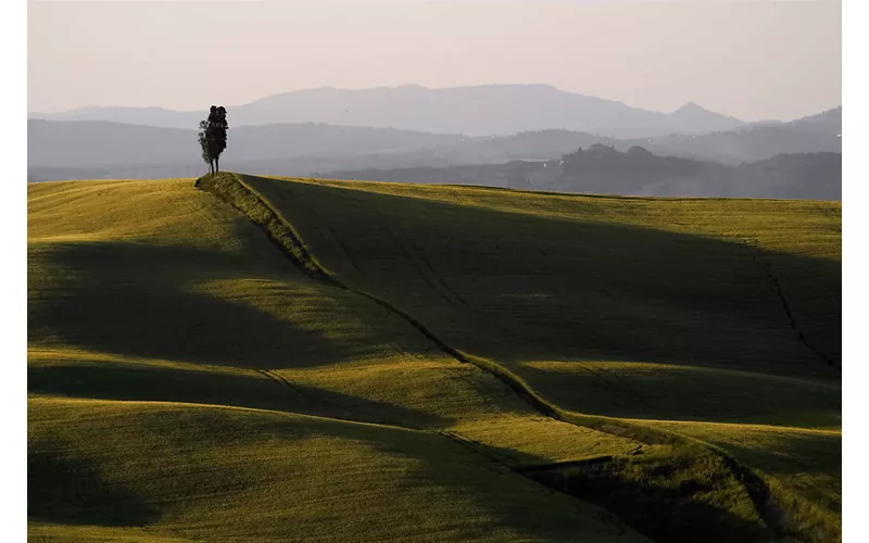 Imerso na paisagem e nas cores de Crete Senesi